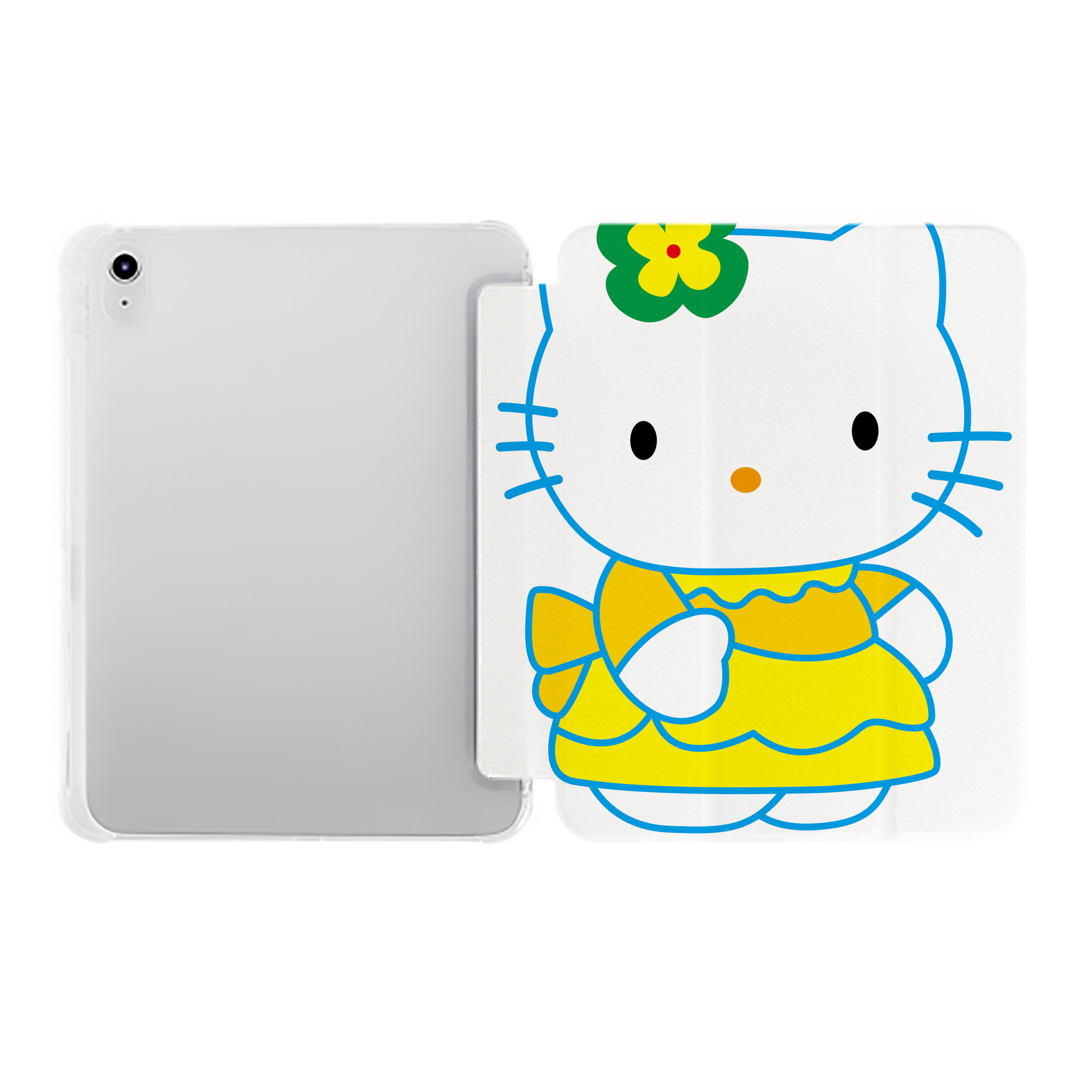 （画像用） Hello Kitty ハローキティ IPad ケース ペン収納付き 三つ折りスタンド PUレザー×シリコン 対応機種9.5/10.5/10.9インチ